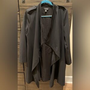 HALOGEN Draped Front Black Blazer Size Medium